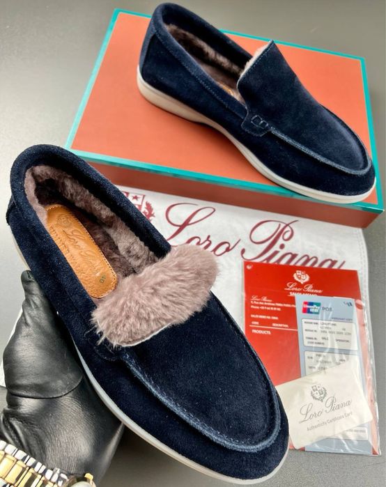 Чоловічі лофери loro Piana на хутрі