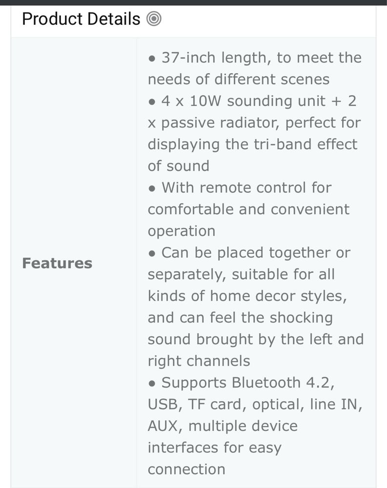 Soundbar Alfawise XBR-08