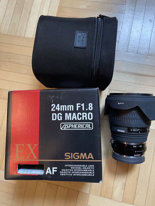 Obiektyw Sigma 24 F1.8 DG Macro do Sony A, adapter E - idealny