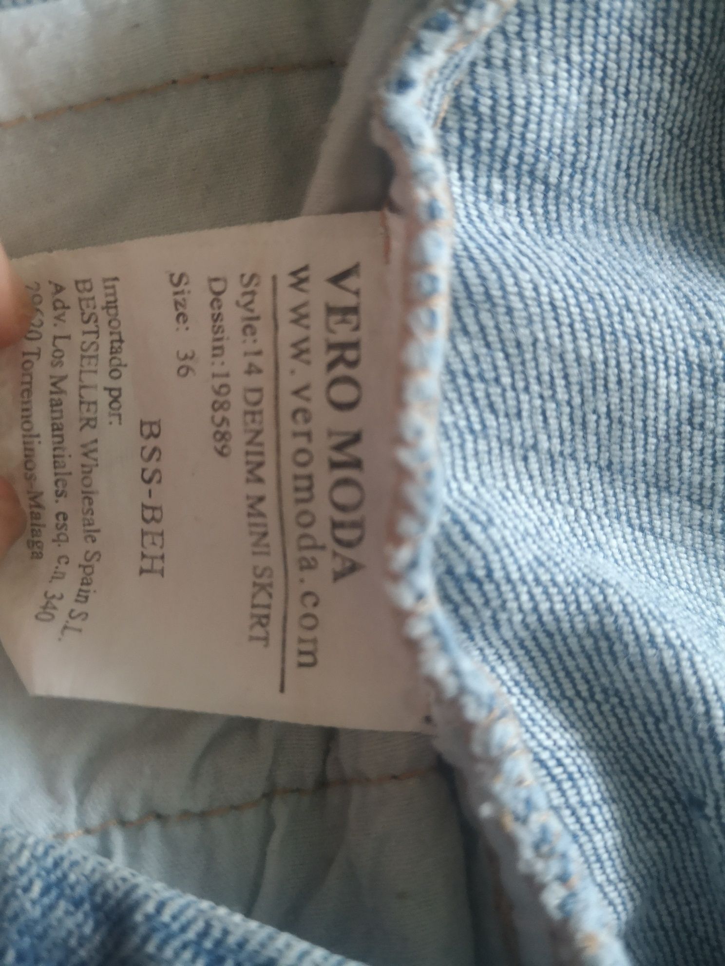 Spódnica mini jeansowa Vero Moda EU 36