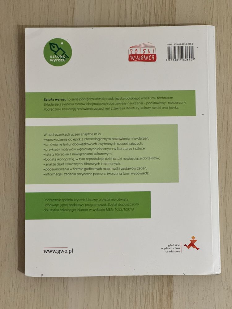Sprzedam podręcznik do języka polskiego liceum/technikum, klasa 1.