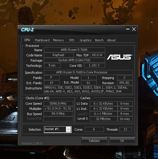 Ryzen 5 7600 
AMD - Processador AMD Ryzen 5 7600 6-Core (3.8GHz-5.1GHz