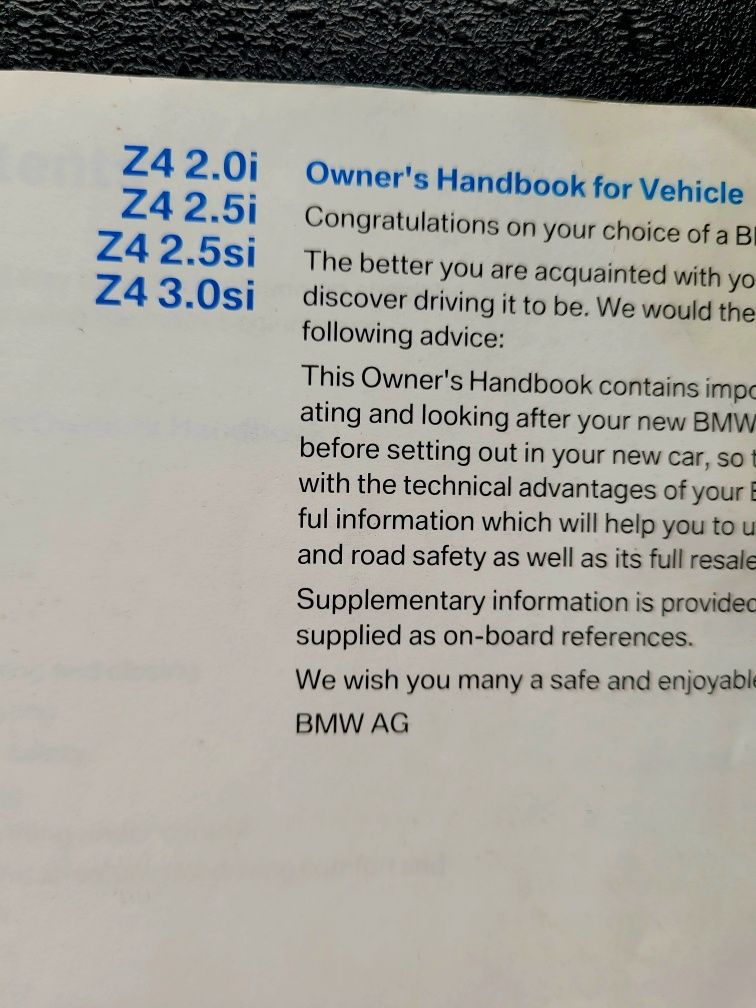 Bmw Z4/Instrukcja obsługi+orginalne etui