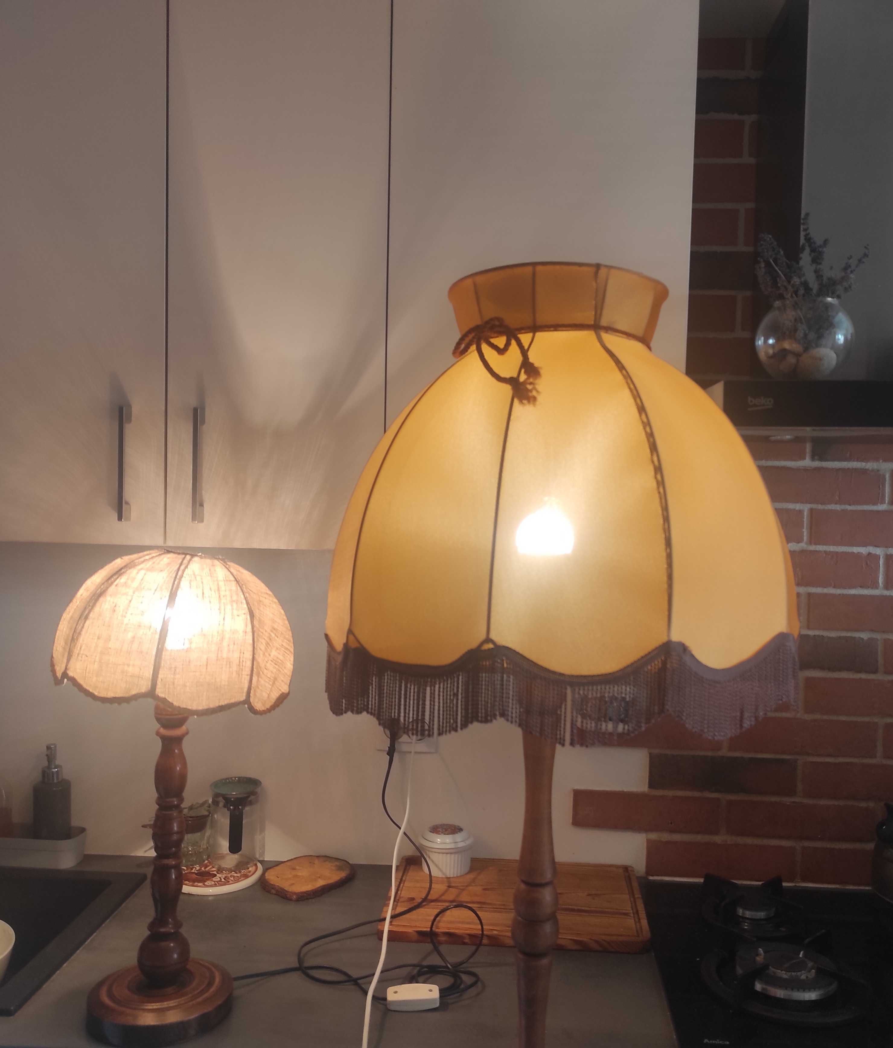 Dwie lampy:stojąca podłogowa i biurkowa PRL