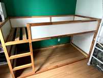 łóżko piętrowe IKEA KURA + dno łóżka 90x200 LUROY