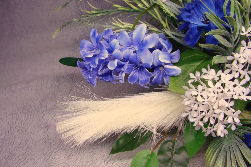 Stroik na grób cmentarz niebieski komplet nr 2w