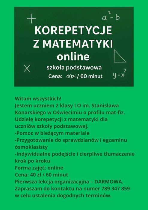 Korepetycje z matematyki online – szkoła podstawowa