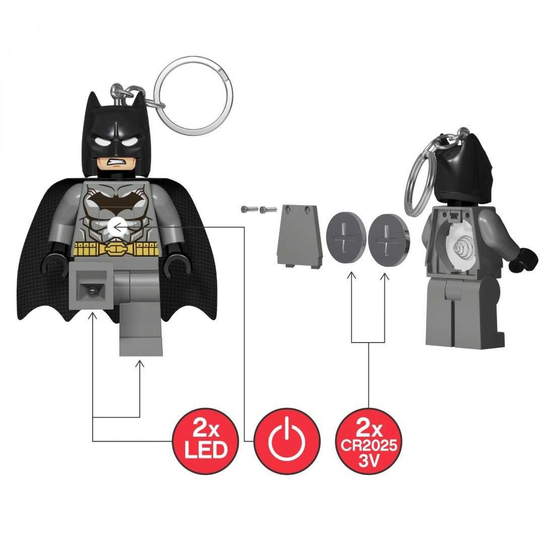 Brelok do kluczy z latarką LEGO DC Super Heroes Batman Czarny / szary