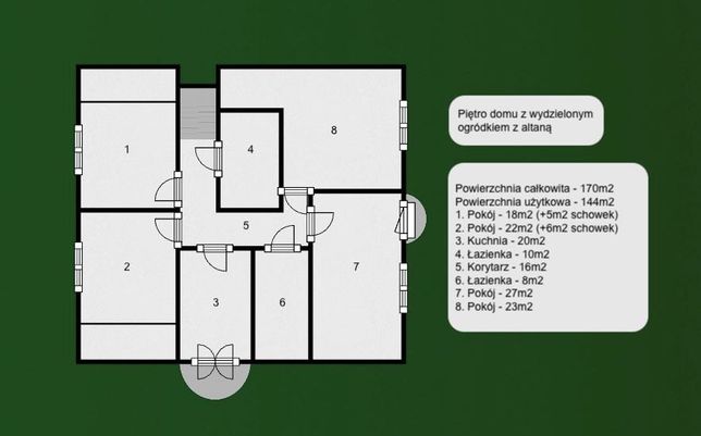 Piętro domu na biuro/ usługi, możliwy szyld
