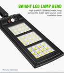 Solarna lampa zewnętrzna duża 144 LED, czujnik ruchu, zmierzchu, pilot