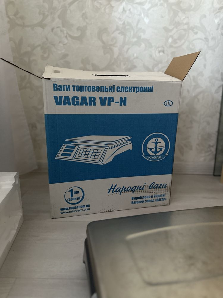 Товарні ваги VAGAR VP-N 06/15 LED із сенсорною волозахищеною клавіатур