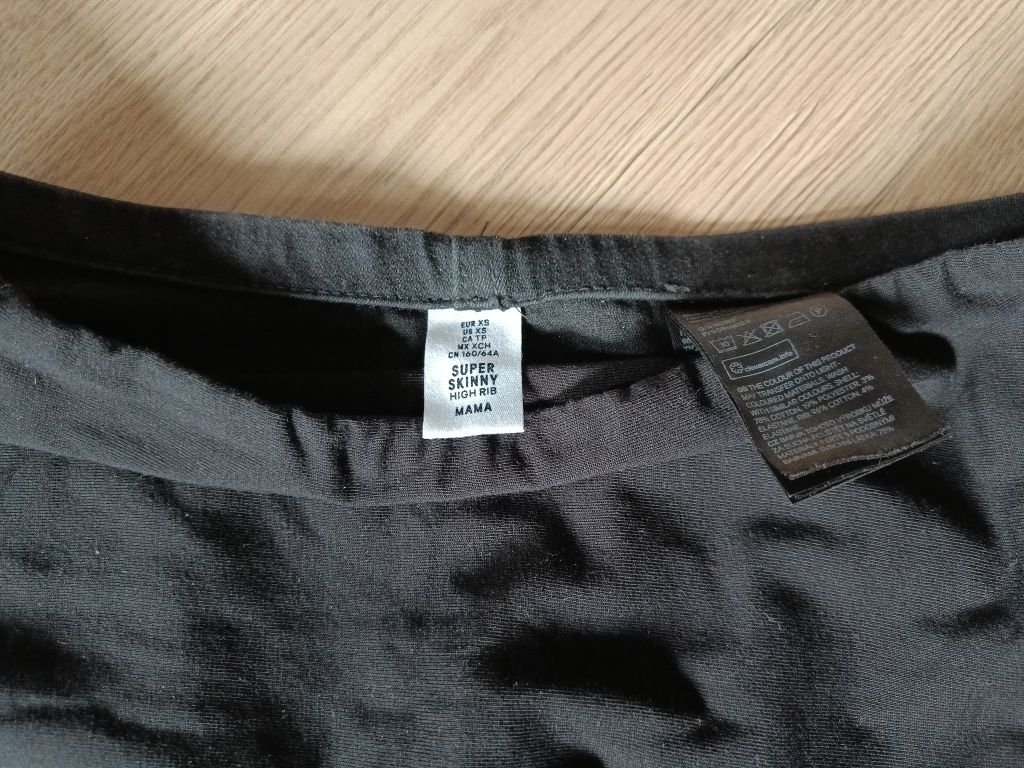 Spodnie skinny czarne jeansy mama ciążowe h&m r.34