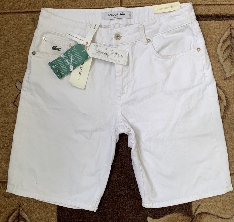 Белые шорты Lacoste Оригинал FH9722 Slim fit.