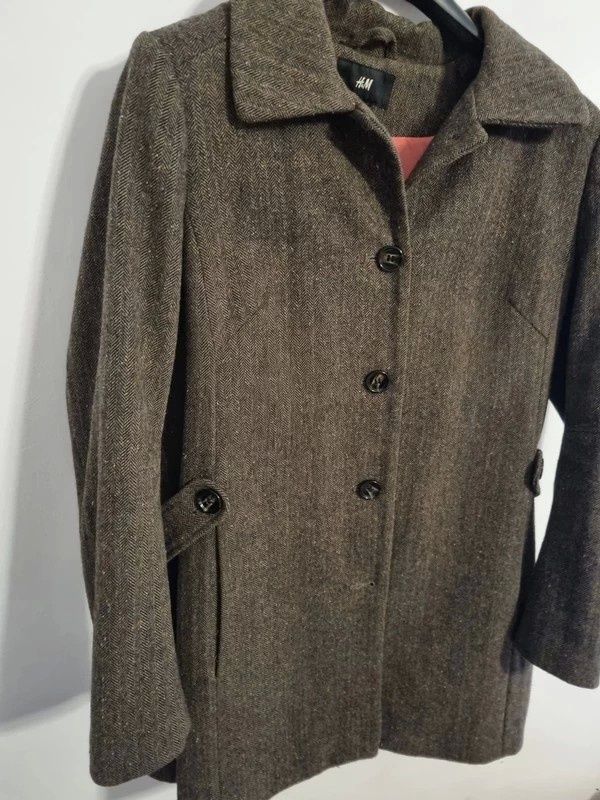 Płaszcz jesienny HM H&M w krate markowy okazja tanio