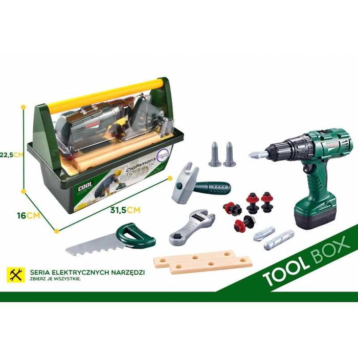 Duża Skrzynka z Narzędziami dla Dzieci Zestaw Majsterkowicza