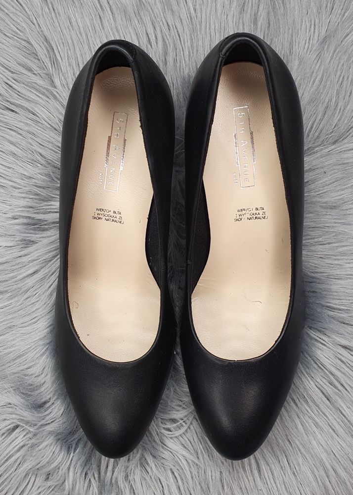 Skórzane buty na obcasie 5th Avenue Deichmann 36