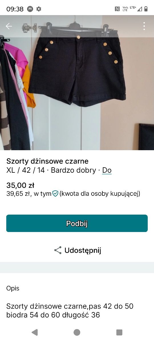 Szorty dżinsowe czarne
