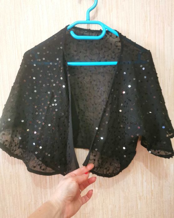 Болеро черное  женское паетки