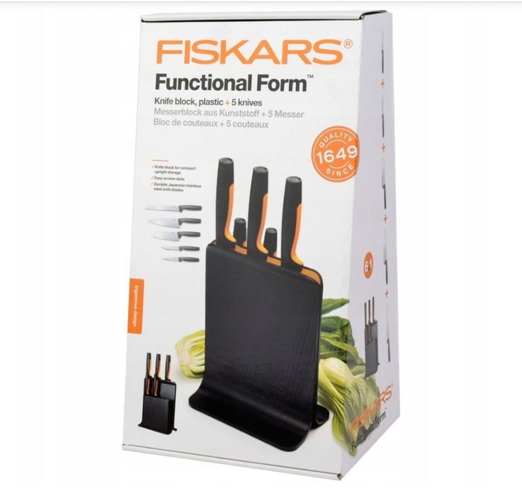 Набір 5 кухонних ножів у блоці Fiskars Functional Form