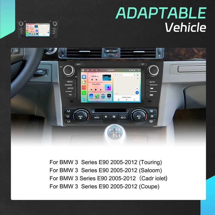 Rádio 4/64GB BMW Série 3 (E90) - CarPlay | Android Auto | WiFi | NOVO