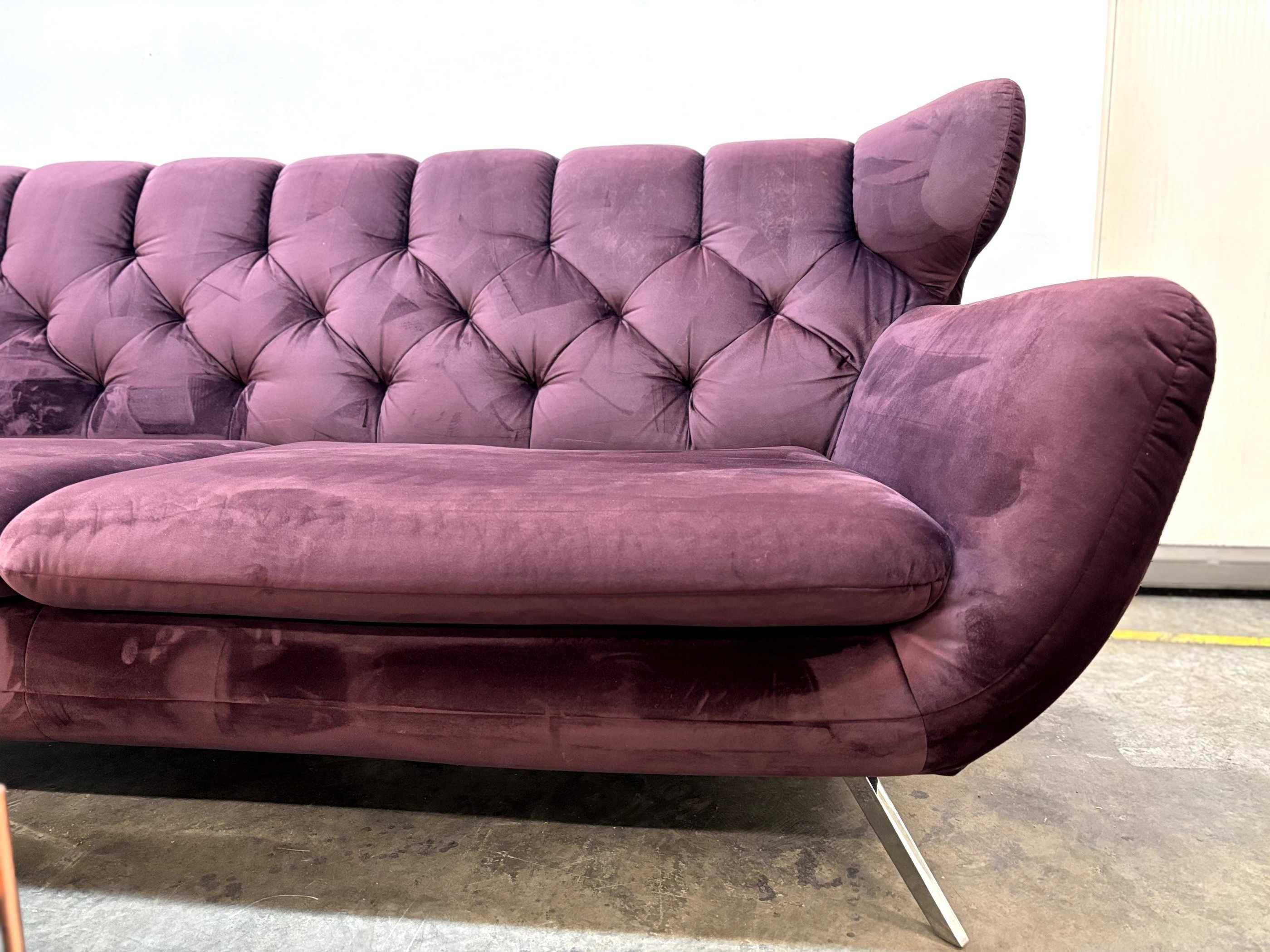 Ekskluzywna sofa SIXTY fioletowa | Darmowy Transport