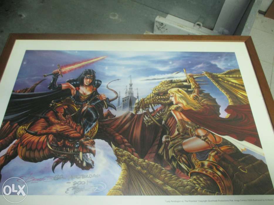 Quadro "lady pendragon vs the priestess" do pintor edward p. beard jr