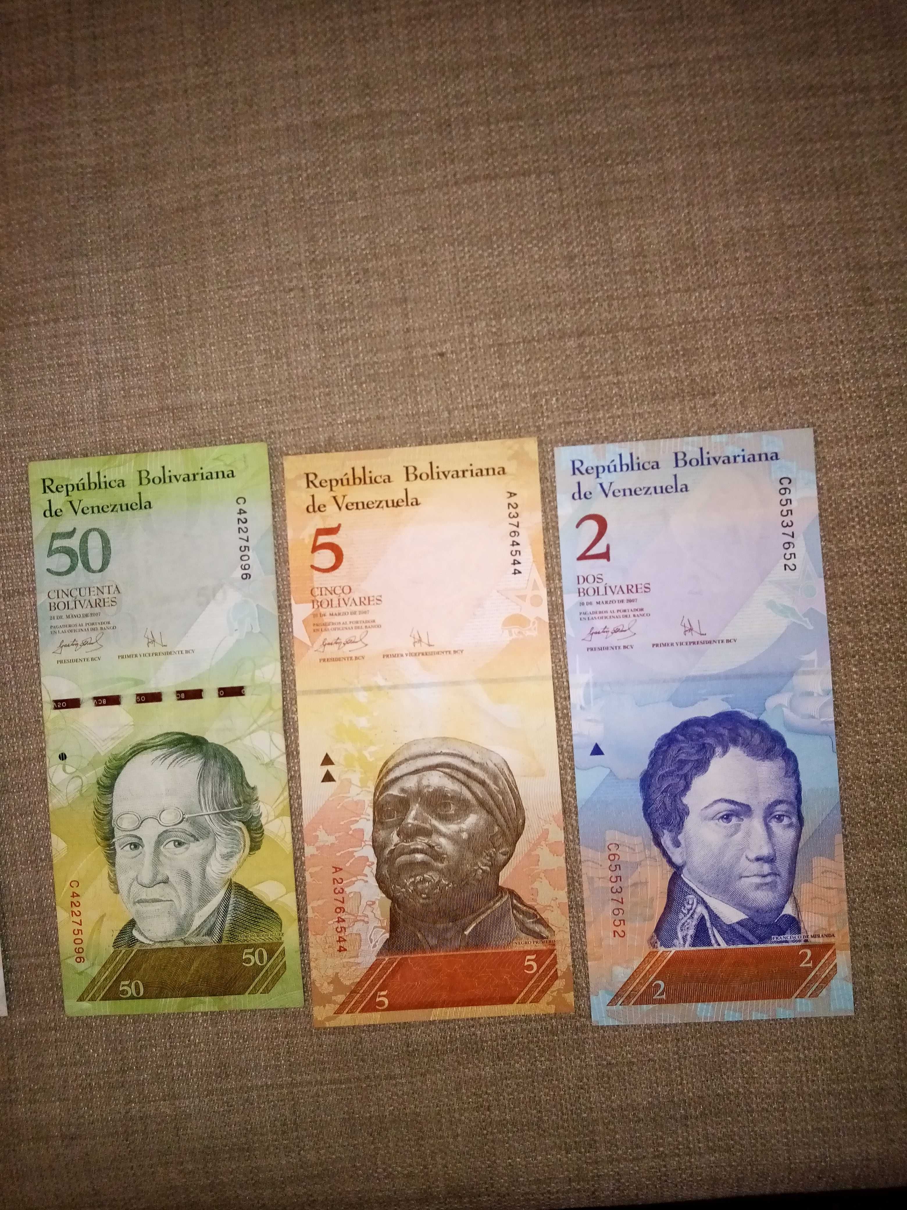 VENEZUELA,11 Notas 10 N/Circuladas 1 MBC a de 50 BOLIVARES.