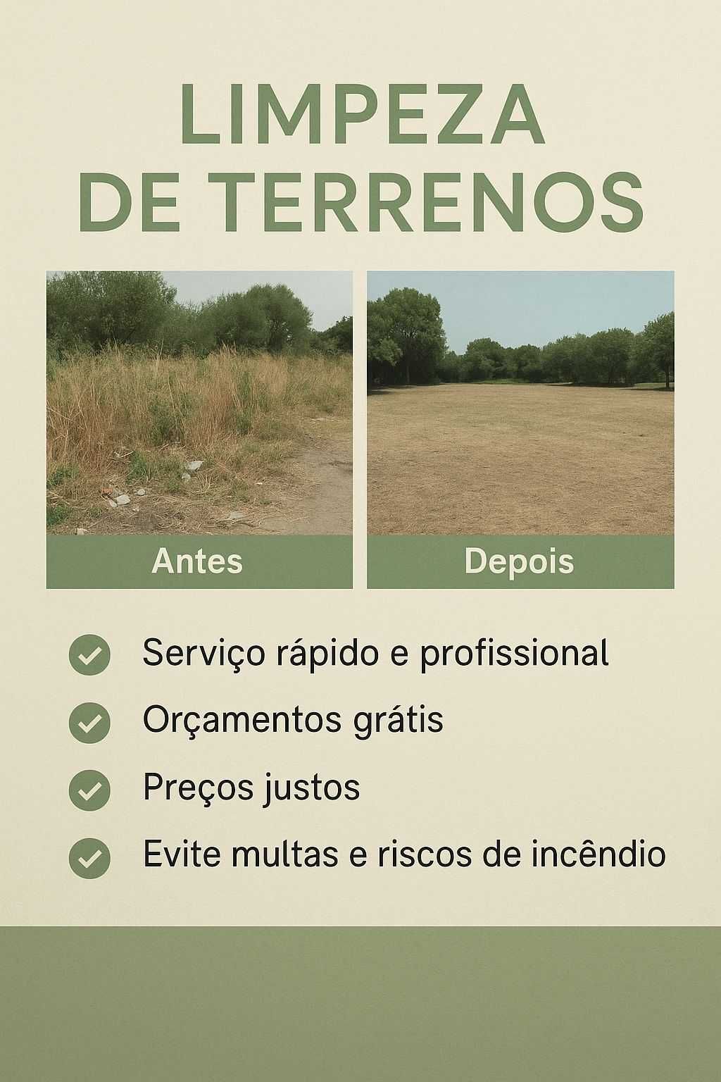 Limpeza de terrenos/serviço de jardinagem
