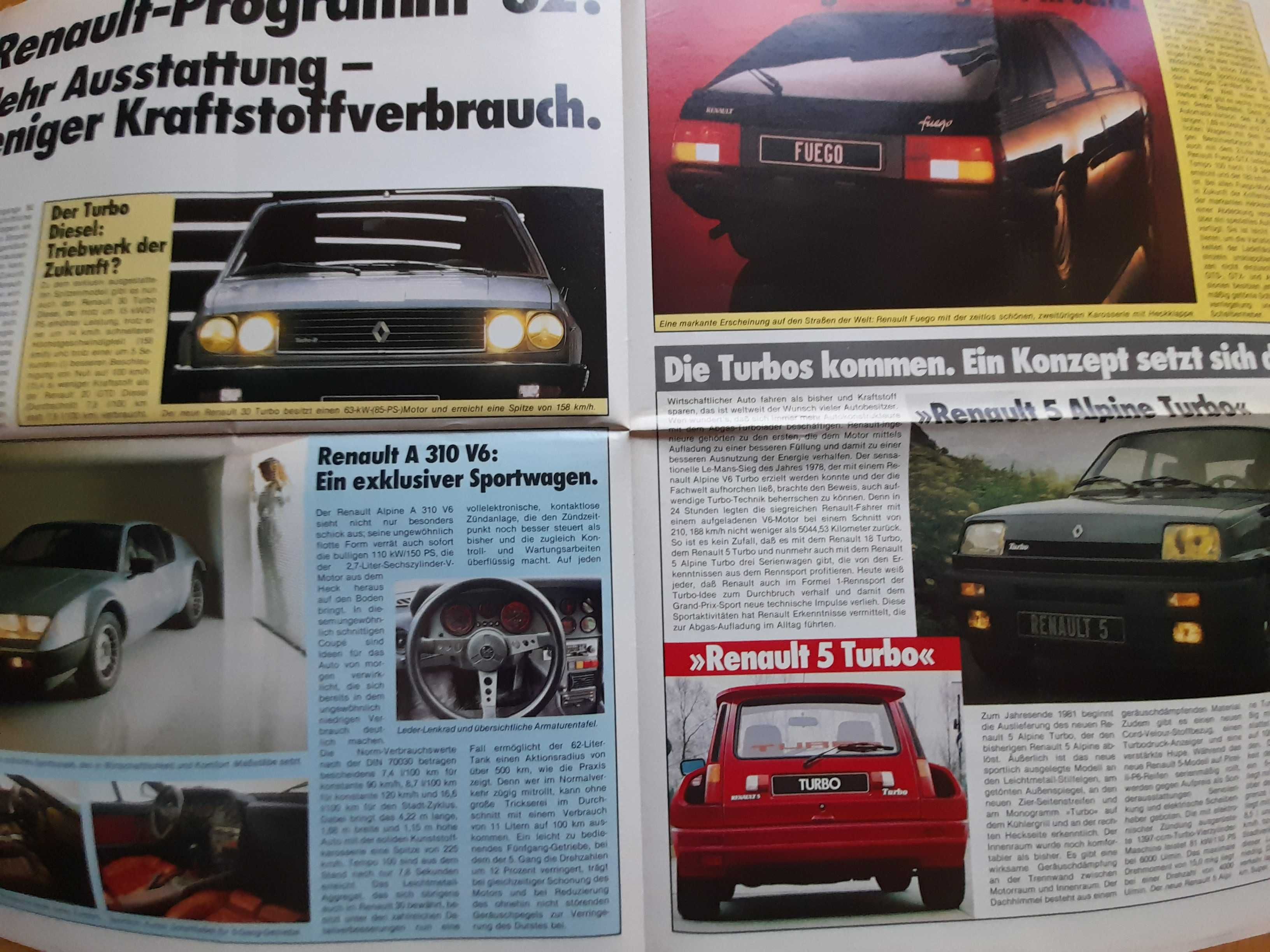 RENAULT 5 Turbo, 4, Fuego, 18, 30, Alpine A310 i inne rok 1981