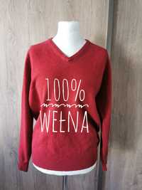 Osborne of Scotland wełniany czerwony sweter XL 100% wełna wool