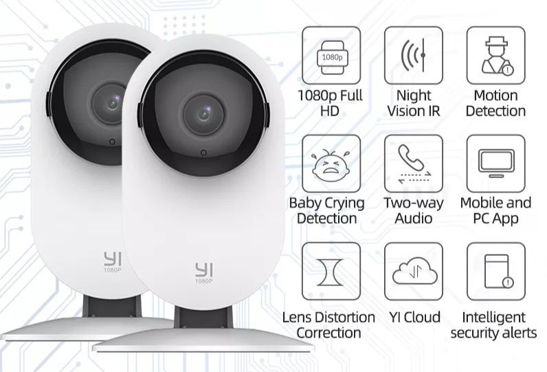 Xiaomi YI home camera 1080P AI камера, няня, спостереження