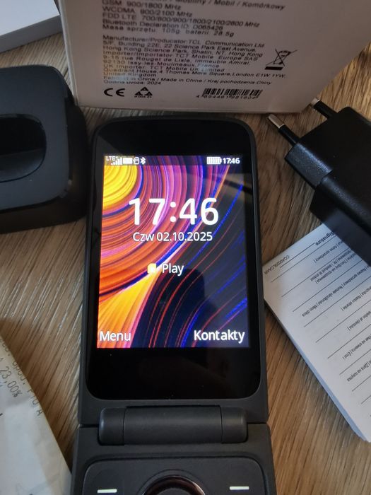 TCL onetouch 4043 lte z klapką, gwarancja. Dla Seniora...