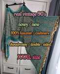 nowy xxxl ogromny kaszmirowy szal kocyk vintage 100% kaszmir jakość