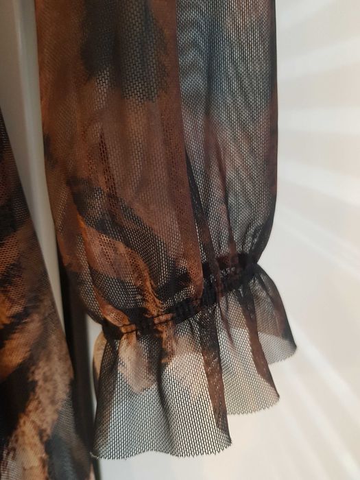 Śliczna, włoska sukienka z falbanami, XXL / XXXL.