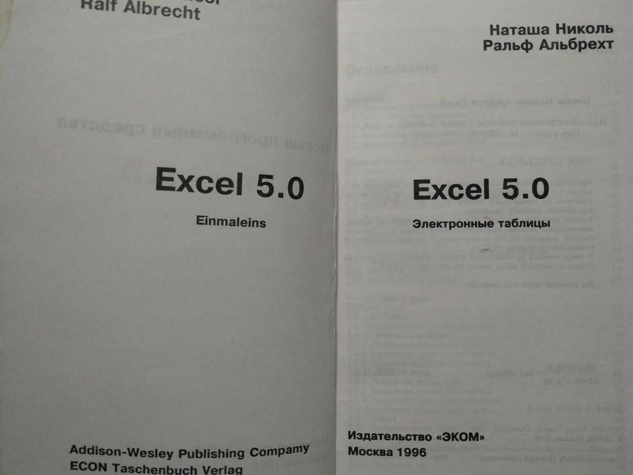 Книга Excel 5.0 Электронные таблицы