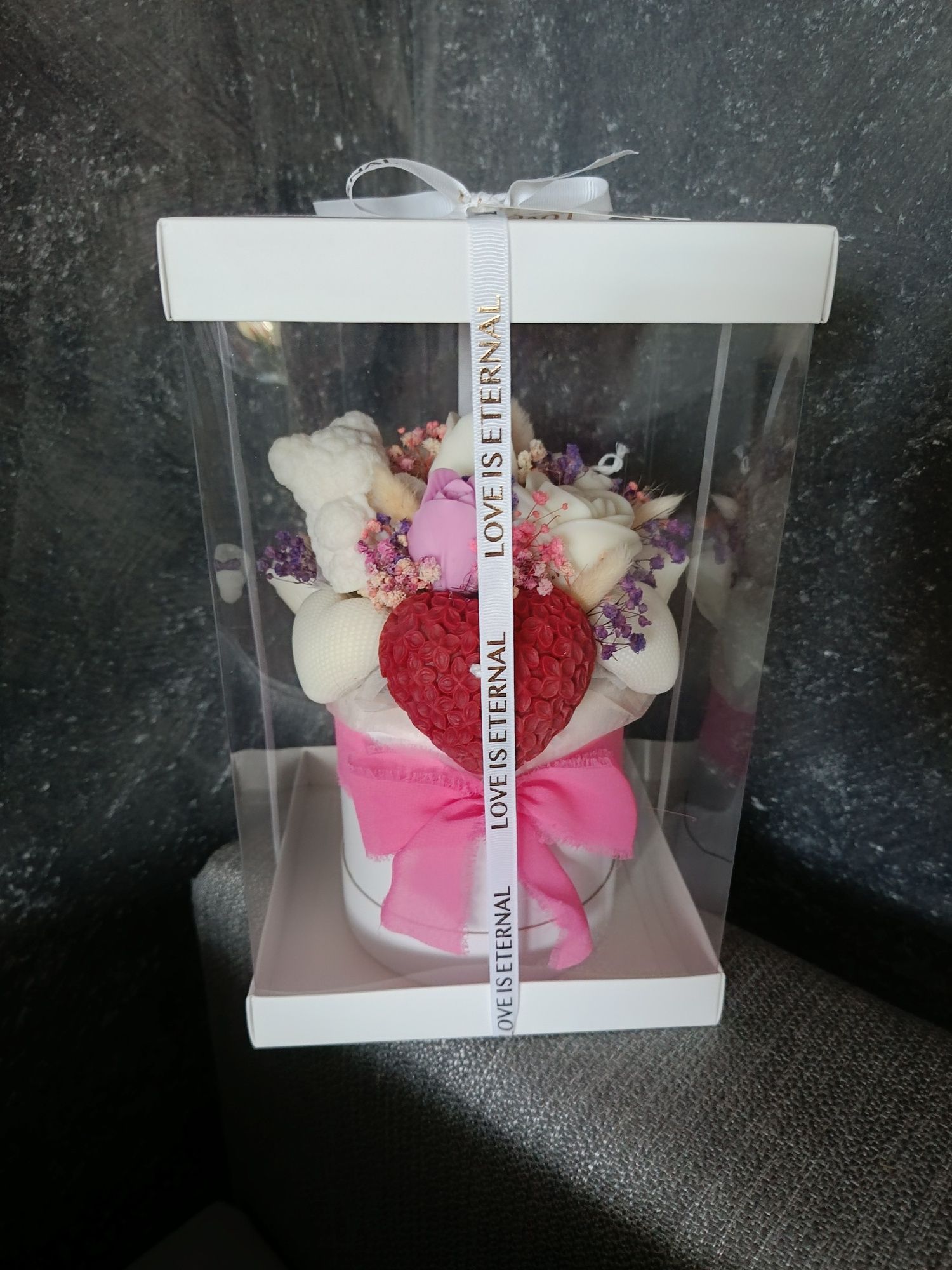 Flower box z świec sojowych handmade