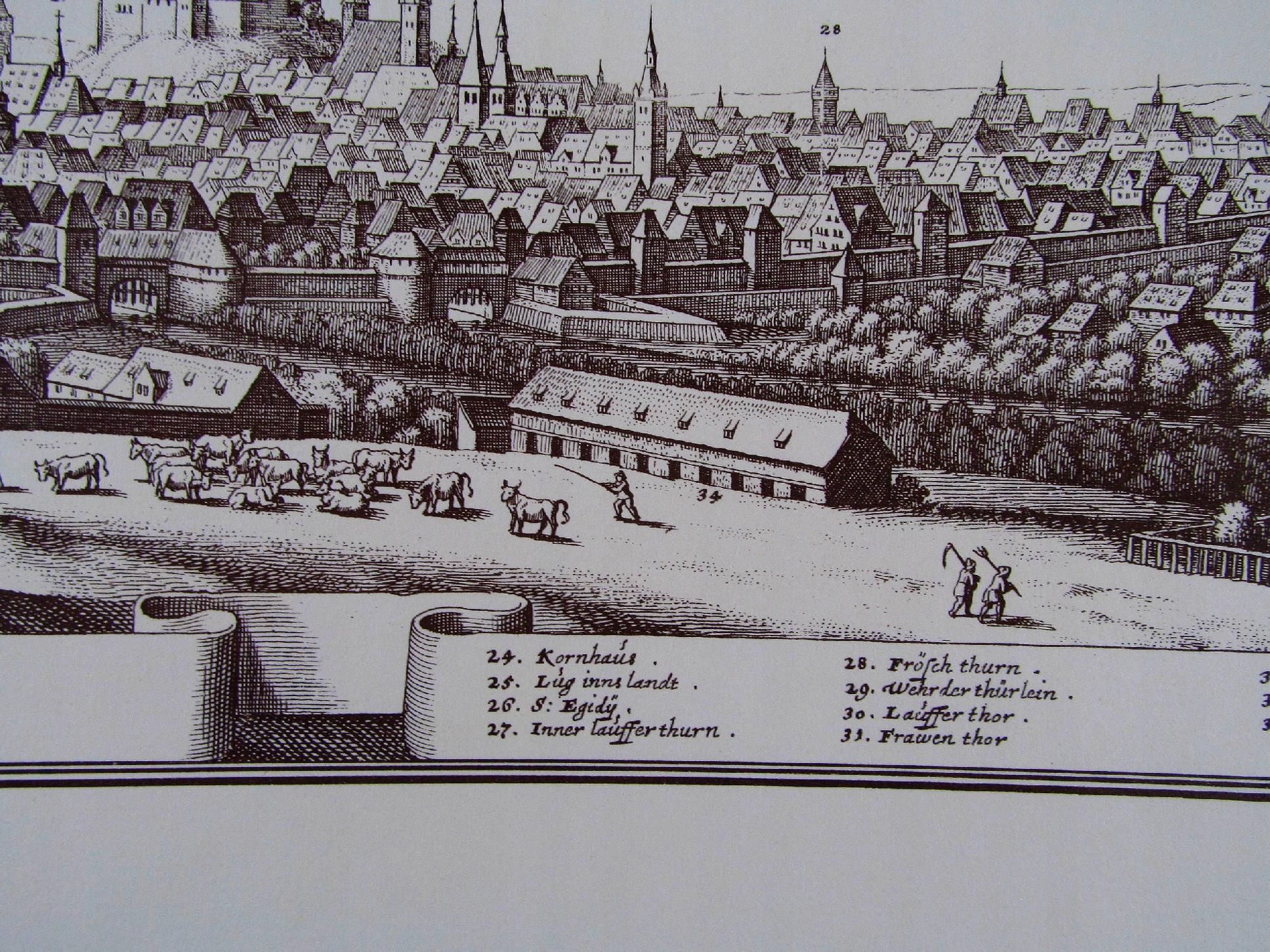 stara mapa grafika widok miasta papier czerpany 31