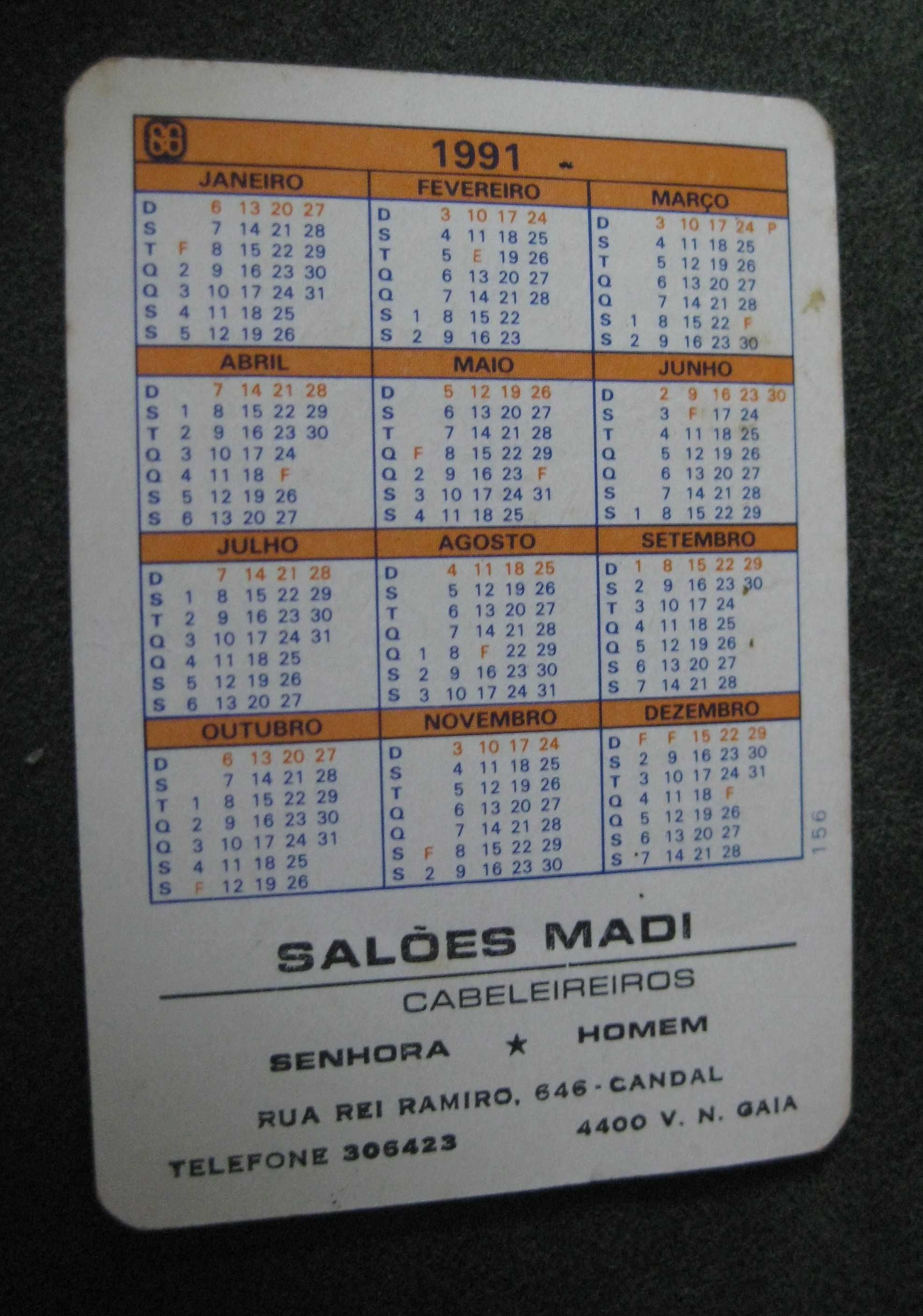 Calendário Calhambeque Veremelho de 1991