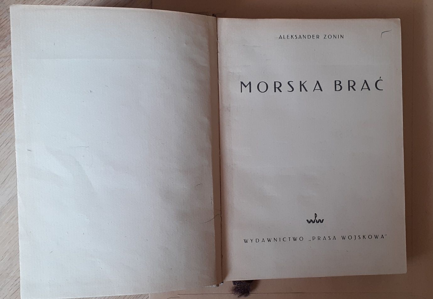 Książka Morska brać Aleksander Zonin z 1950 r.