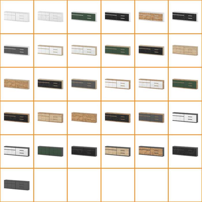 Komoda Modułowa Best Agnolia 240cm Nowoczesna Szafka 6 Szuflad Duża