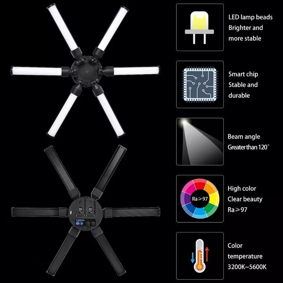 Anel de Luz Led Star Light 3200 a 5600K 60W com tripé SELADO