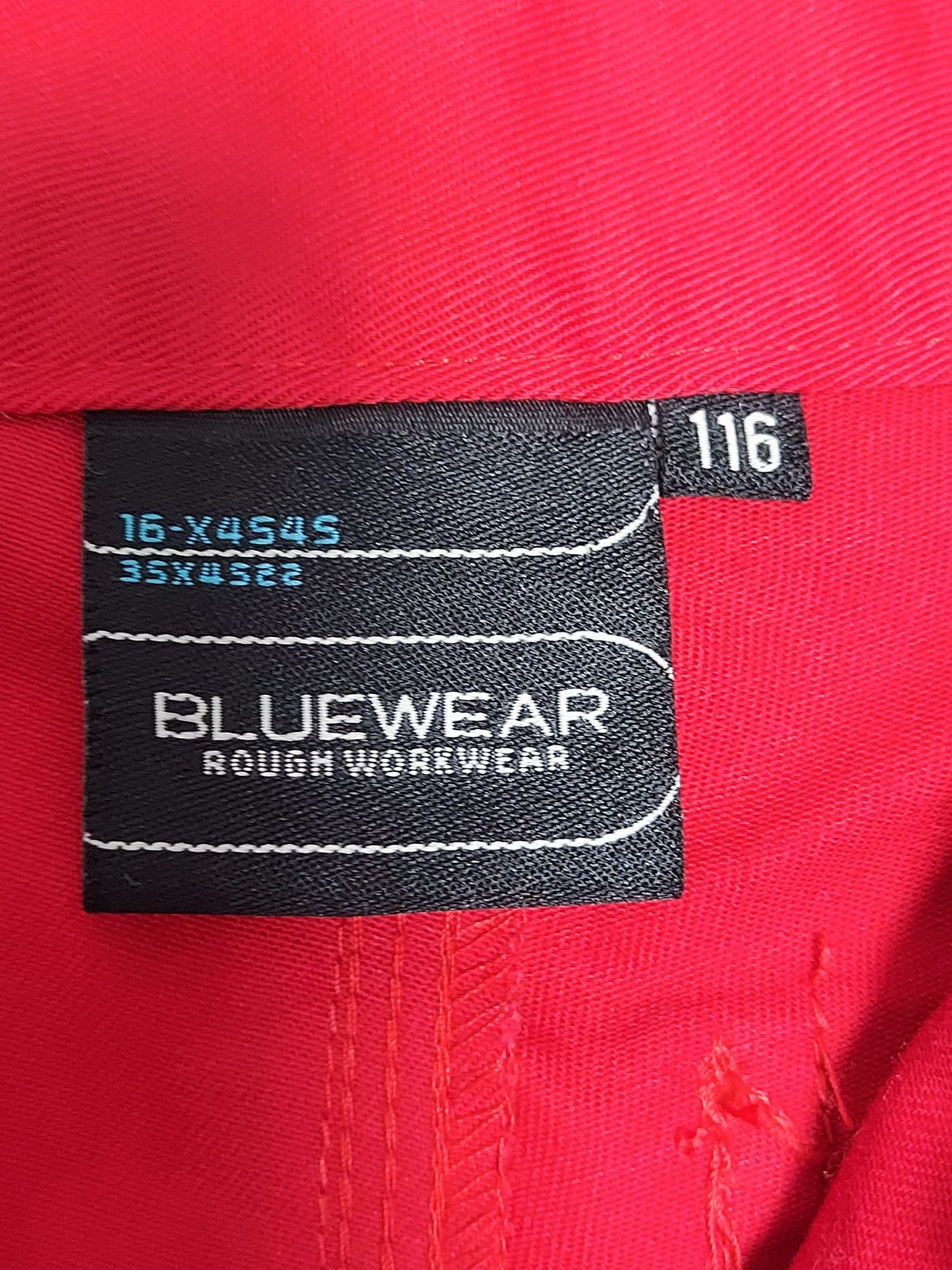 BlueWear spodnie robocze roz.116 dziecięce, czerwone