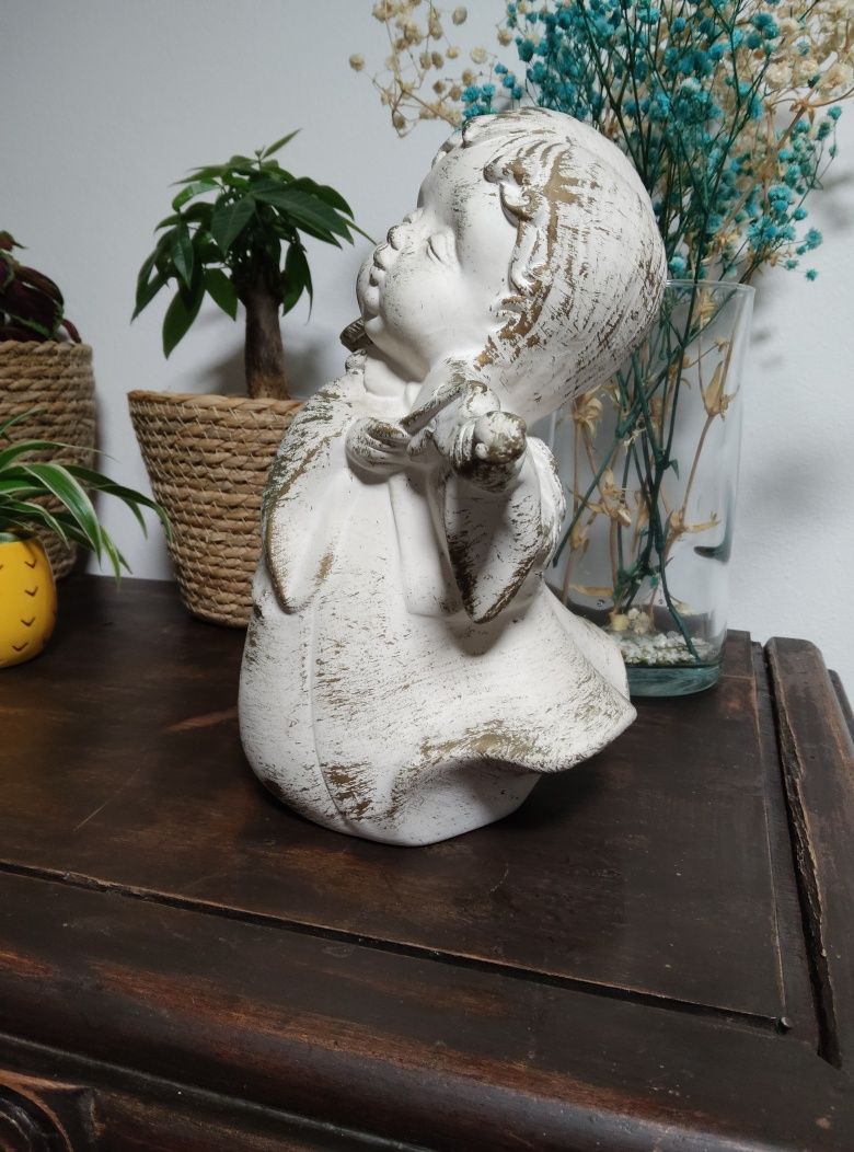 Anjo em cerâmica, estilo shabby chic