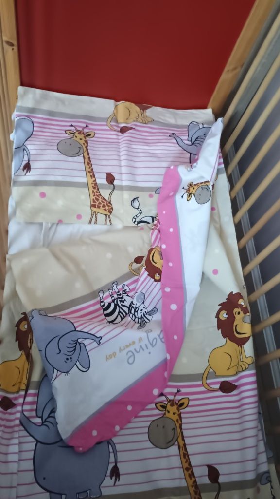 Łóżeczko dziecięce IKEA +materac+pościel+kołdra+prześcieradło