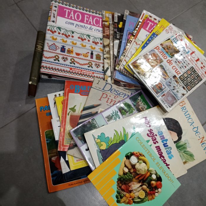 Lote de livros escolares e outros