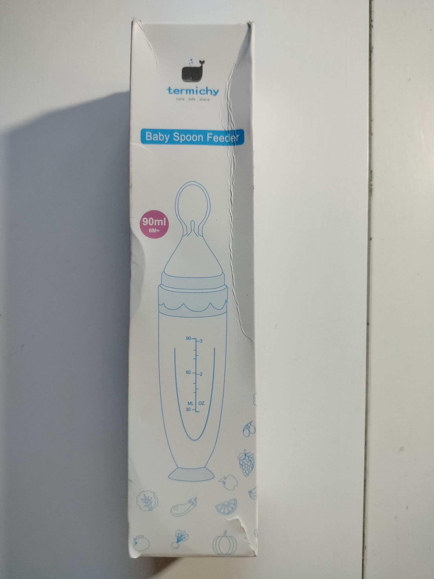 Silikonowa butelka z łyżką do pokarmu dla niemowląt