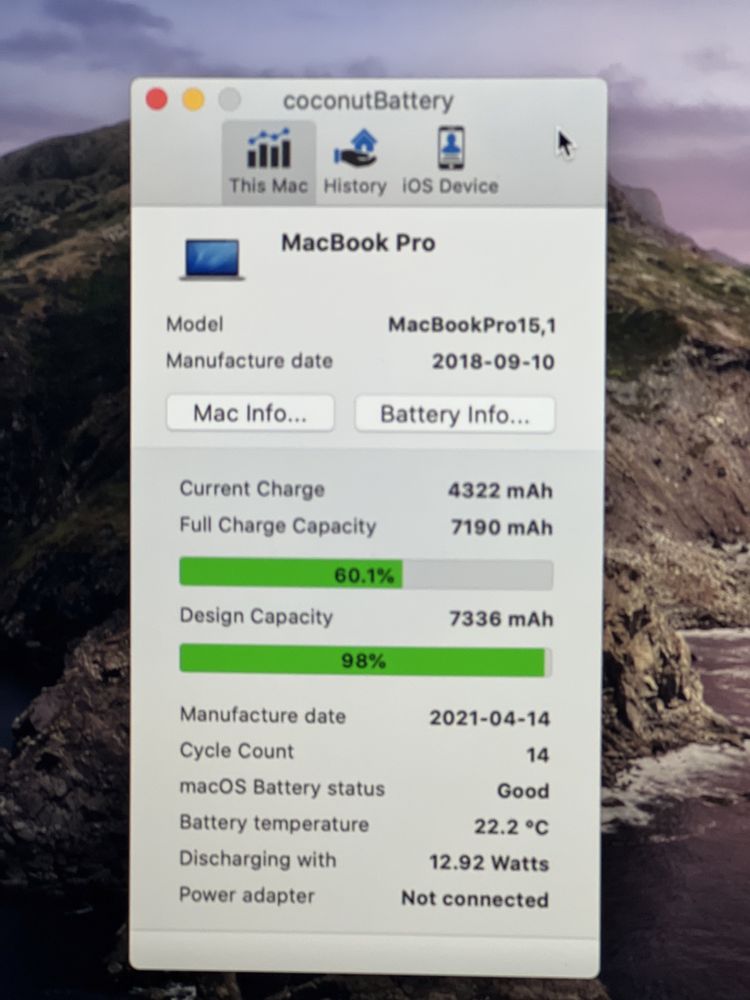 Apple Macbook pro Retina i9 16gb 1Tb ssd
