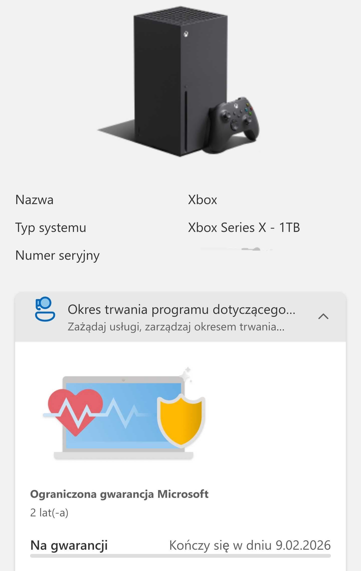 Xbox series x gwarancja 2026