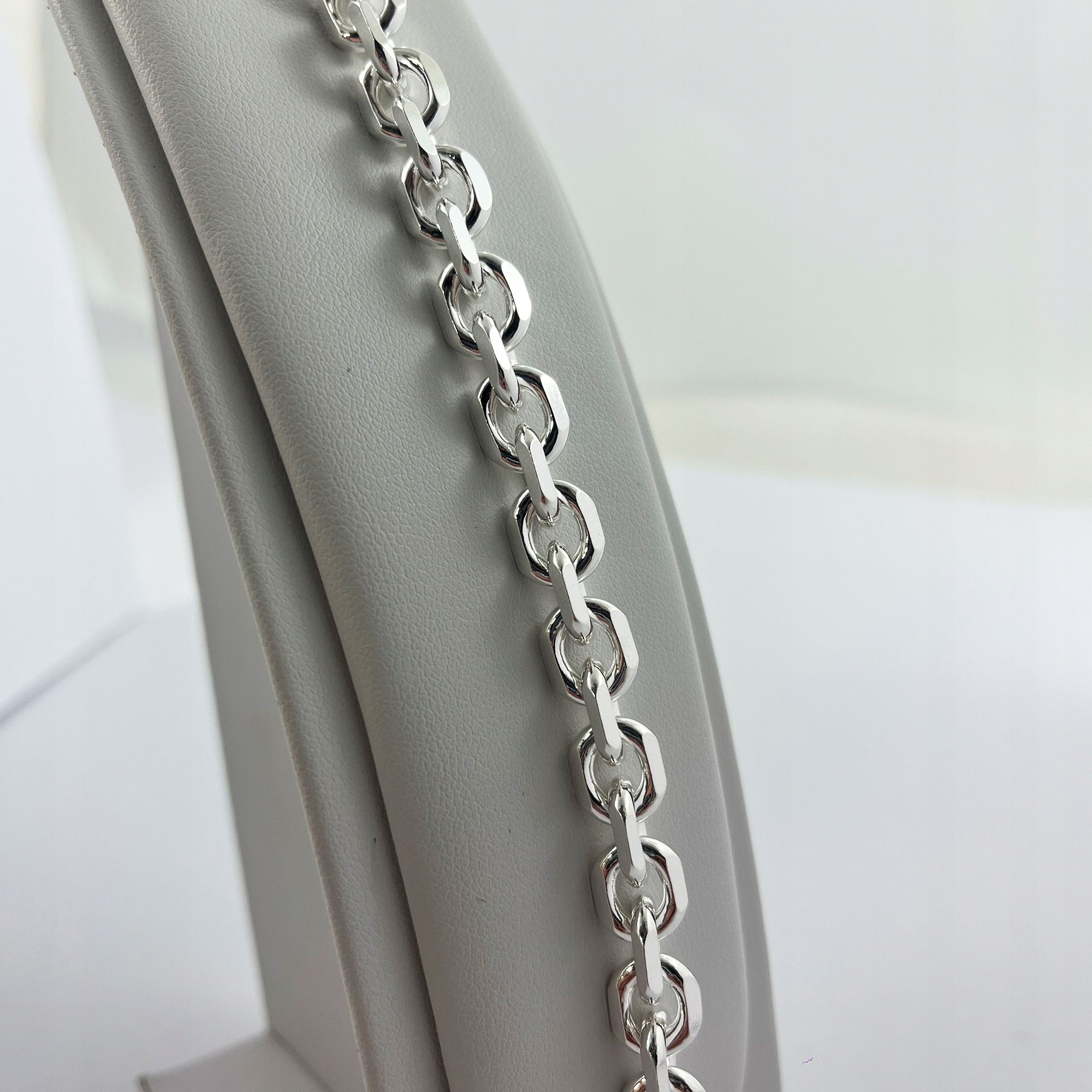 Gruba Męska Bransoletka Ankier Srebro 925/23cm/8,5mm Szeroka Prezent+g