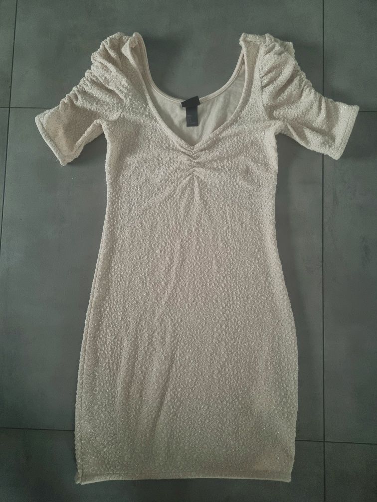 Sukienka ecru H&M S
